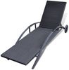 vidaXL Sonnenliege mit Polster & Rollen Poly Rattan Schwarz 42489 Bild 5