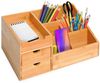 HOMCOM Organizer Schreibtischorganizer Aufbewahrungsbox Büro Box Organisation (2 Schubladen, 1 St, Natur), 33 x 20,5 x 15,5 cm Bild 2