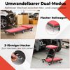 2 in 1 Rollbrett Werkstatt Montagerollbrett mit 6 Rollen & Gepolstertem Sitz bis 160 kg Belastbar Rot Bild 3