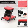 2 in 1 Rollbrett Werkstatt Montagerollbrett mit 6 Rollen & Gepolstertem Sitz bis 160 kg Belastbar Rot Bild 5