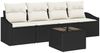 vidaXL Sofa Set mit Kissen 5 pcs Schwarz und Creme Poly-Rattan 3355256 Bild 2