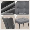 Sessel 64x89x90 cm mit Hocker 45x37x31 cm, gepolstert, dunkelgrau Bild 5