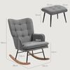 Sessel 64x89x90 cm mit Hocker 45x37x31 cm, gepolstert, dunkelgrau Bild 3