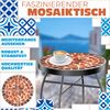 KESSER® Mosaiktisch Bistrotisch Blumenhocker Rund 60x34cm Metall Mosaik Beistelltisch Balkontisch Gartentische Terrassentisch Balkon Steinmosaik Garten Gartentisch Indoor Outdoor Antike Bild 3