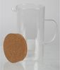 6x Karaffe 1,7L aus Glas, mit Korkdeckel, Krug für Milch, Behälter für Säfte, Kannen für Wasser, Saft oder Wein, ideal für den Küchentisch, Abendessen Bild 1
