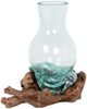 Teak Blumenvase DROP-B ca. H45cm Natural Dekovase Vase Glasvase Unikat Handmade Bild 2