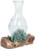Teak Blumenvase DROP-B ca. H45cm Natural Dekovase Vase Glasvase Unikat Handmade Bild 4
