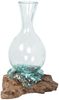 Teak Blumenvase DROP-B ca. H45cm Natural Dekovase Vase Glasvase Unikat Handmade Bild 5