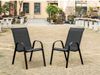 Home Collective Gartenstuhl Stapelstühle 4er Set Garten Hochlehner, stapelbar & wetterfest, 4 Stühle, Ideal für Terrasse & Balkon, Schwarz mit Metallbeinen Bild 2