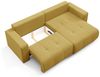 Ecksofa Sofa mit Schlaffunktion AUGUSTO in Stoff Wind Honiggelb Ottomane Rechts Bild 3