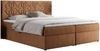 Boxspringbett, Doppelbett mit Multipocket-Matratzen und Topper, dekoratives Kopfteil - LEILA - 140 x 200 cm - Orange Stoff - H3 Bild 3