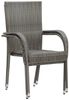 vidaXL Gartenstühle Stapelbar 2 Stk. Grau Poly Rattan 46464 Bild 4