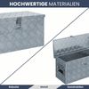 Aluminiumbox mit Deckel - Abschließbar | Alubox Deichselbox Alu Anhängerbox Werkzeugkiste Metall Transportbox Metallkiste, 76,5x26,5x33cm Silber Bild 4