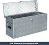 Aluminiumbox mit Deckel - Abschließbar | Alubox Deichselbox Alu Anhängerbox Werkzeugkiste Metall Transportbox Metallkiste, 76,5x26,5x33cm Silber Bild 2