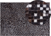 Teppich Kuhfell braun / silber 140x200 cm geometrisches Muster Kurzflor AKKESE Bild 1