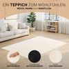 Teppich Wohnzimmer Beige 120x180 cm Kurzflor Teppich Schlafzimmer Bodenbelag Waschbar Flauschiger Teppich Bild 4