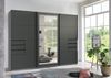 Schwebetürenschrank Kleiderschrank 270 cm in Grafit mit Schubladen, Rahmenspiegel Bild 3