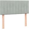 vidaXL Boxspringbett mit Matratze Hellgrau 80x210 cm Samt 3316377 Bild 5