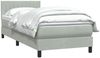 vidaXL Boxspringbett mit Matratze Hellgrau 80x210 cm Samt 3316377 Bild 4