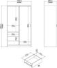 Dmora Kleiderschrank 2 Türen Sanjose, Schlafzimmermöbel, Schrank, Garderobe, 119x60 h200 cm, Glänzendes Weiß Bild 3