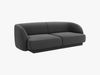Micadoni 2-Sitzer Sofa Miley | Beinfarbe Black Plastic, Grau, Samt Bild 2