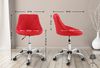 Arbeitshocker AARHUS - 47x49x71cm, Stoff, Rot | Arbeitsstuhl Drehhocker Rollhocker Bürohocker Bild 2