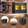 Ausziehbarer Bartisch, 360° drehbare Essbar, geeignet für Schlafzimmer, Wohnzimmer, Esszimmer, teleskopischer Bartisch mit LED, Hochtisch Kücheninsel, Schwarz, 135–203 x 39 x 92.8 cm Bild 5