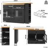Ausziehbarer Bartisch, 360° drehbare Essbar, geeignet für Schlafzimmer, Wohnzimmer, Esszimmer, teleskopischer Bartisch mit LED, Hochtisch Kücheninsel, Schwarz, 135–203 x 39 x 92.8 cm Bild 3