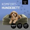 Lumaland Tierbett Hundebett Cord In-& Outdoor S 70x60x18cm olive vakuumiert, Hundesofa orthopädisch Hundekorb Tierbett waschbar hoher Rand Bild 2