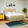 vidaXL Boxspringbett mit Matratze Creme 180x200 cm Stoff 3292133 Bild 3
