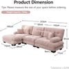 Ecksofa modulär in Pink, Chenille, tiefer Sitz mit Ottomanen und runden Armlehnen,313x145x81 cm Bild 4