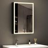 WDWRITTI Spiegelschrank Schwarz mit beleuchtung Hängeschrank 3Lichtfarben Dimmbar Anti-fog (Badezimmerspiegelschrank mit LED Speicherfunktion 1 türen 50x13x70cm, Rasiersteckdose, Doppelseitiger Spiegel, Alu-Schranktür) Full Surround Light Strip, mit Ne... Bild 5