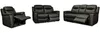 Vente-unique - EVASION Sofa and armchair set Leder Schwarz - B 96 cm x H 100 cm x L 205 cm165 cm95 cm Bild 1