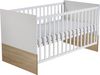 roba Kindermöbelset 'Gabriella' - Gitterbett 70 x 140 cm - Wickelkommode breit mit Aufsatz - Weiß / Eiche Bild 3