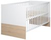 roba Kindermöbelset 'Gabriella' - Gitterbett 70 x 140 cm - Wickelkommode breit mit Aufsatz - Weiß / Eiche Bild 2