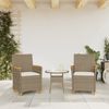 vidaXL Gartenstühle mit Kissen 2 Stk. Beige Poly Rattan Massivholz 368722 Bild 3