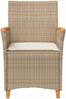 vidaXL Gartenstühle mit Kissen 2 Stk. Beige Poly Rattan Massivholz 368722 Bild 5