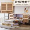 Merax Schrankbett (1-St) Holzbett Klappbett 140x200cm mit Schubladen Schranktüren Rattanfront Bild 4