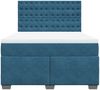 vidaXL Boxspringbett mit Matratze Blau 140x200 cm Samt 3290946 Bild 4