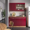 Singleküche Fame-Line Bordeaux Hochglanz/Goldkraft Eiche 140 cm , AP Marmor Vicco Bild 2