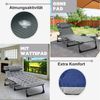 Meulbaty Klappbett Klappbar Sonnen Liege für Balkon/Garten, mit Auflage und Seitentasche (2-St) mit 5-stufiges Verstellmechanismus und 2.3-3cm Matratze Bild 3