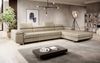 Designer Sofa Calvera Maxi mit Schlaf- und Klappfunktion Samt Beige Rechts Bild 2