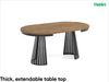 MEBLINI Esstisch Rund Ausziehbar aus Metall - 100-176x76 cm - CONEY - Lefkas Eiche/Schwarz Matt - Loft - Esszimmertisch Modern - Küchentisch - Ausziehtisch - Round Dining Table Bild 2