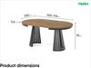 MEBLINI Esstisch Rund Ausziehbar aus Metall - 100-176x76 cm - CONEY - Lefkas Eiche/Schwarz Matt - Loft - Esszimmertisch Modern - Küchentisch - Ausziehtisch - Round Dining Table Bild 3