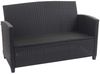 XXL Poly-Rattan Garnitur HWC-F10, Balkon-/Garten-/Lounge-Set Sitzgruppe, Sofa Sessel mit Kissen Spun Poly ~ anthrazit Bild 3