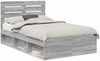 vidaXL Bettrahmen Graues Sonoma 135 x 190 cm Massives Kiefernholz 3411428 Bild 2
