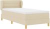 vidaXL Boxspringbett mit Matratze mit Kopfteil Creme 90 x 200 cm Stoff 3340134 Bild 5