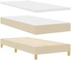 vidaXL Boxspringbett mit Matratze mit Kopfteil Creme 90 x 200 cm Stoff 3340134 Bild 4