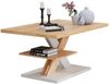 Couchtisch Arivo Weiß 90 x 60 cm mit Ablage Vicco Bild 5