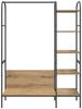 vidaXL Kleiderständer mit Regal Beige 120 x 44 x 160 cm Holzwerkstoff 868450 Bild 5